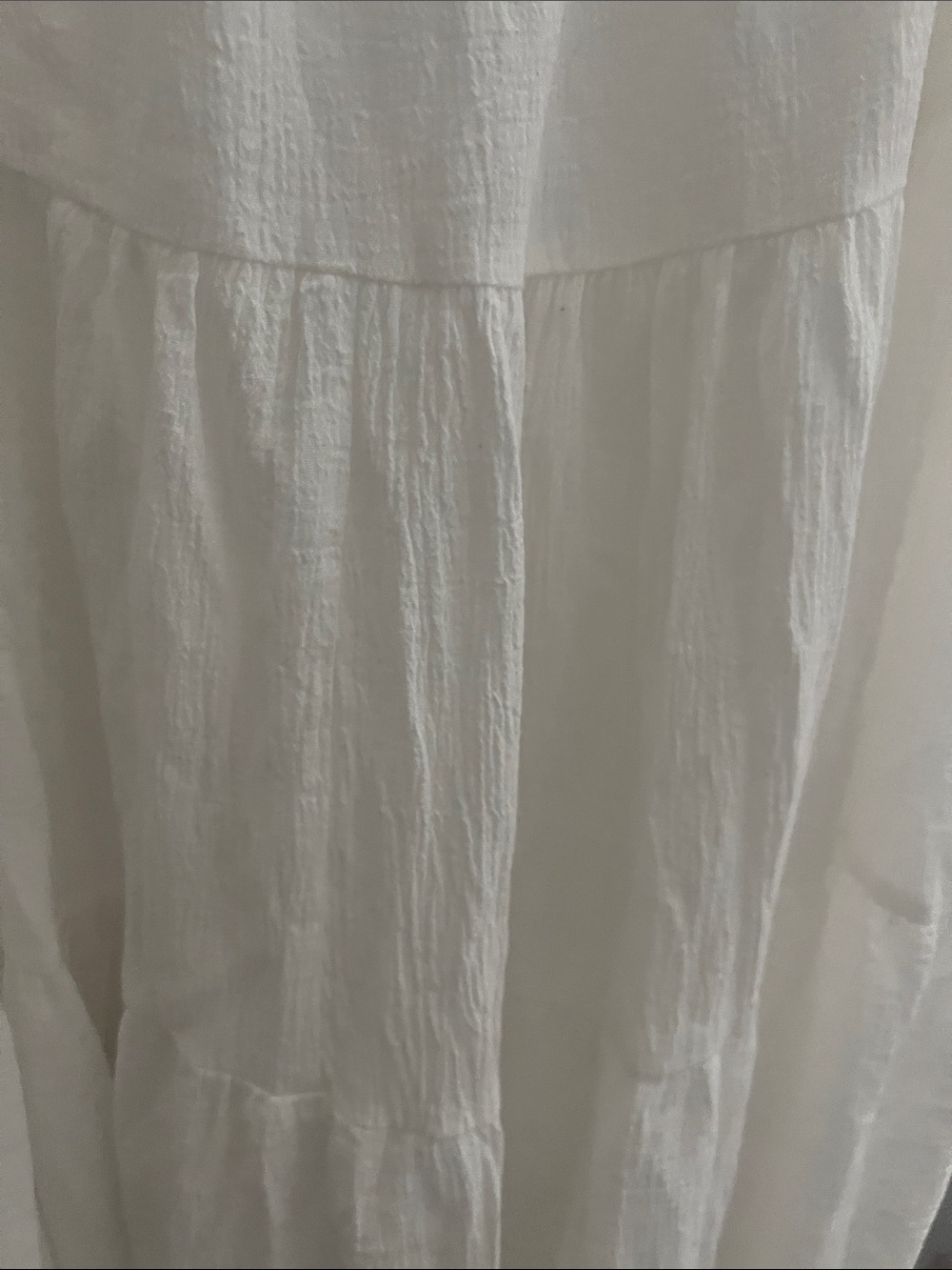 Boho White Tiered Maxi Skirt with Elastic Waist - Picture 2 of 4